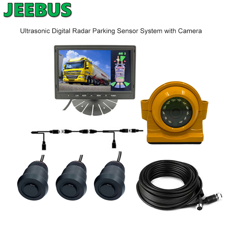 Ultrasonic Digital Visual Radar Parking Sensor Monitor System with  Camera for Forklift Truck