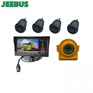 Ultrasonic Digital Parking Sensor Kit 4 Sensors Display Reverse Camera Backup Radar Detect Warning 7inch Monitoring System