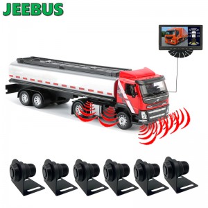 High Quality Tanker Truck Backup Reverse Camera with Ultrasonic Digital Radar Detection Parking Sensor Display on 7